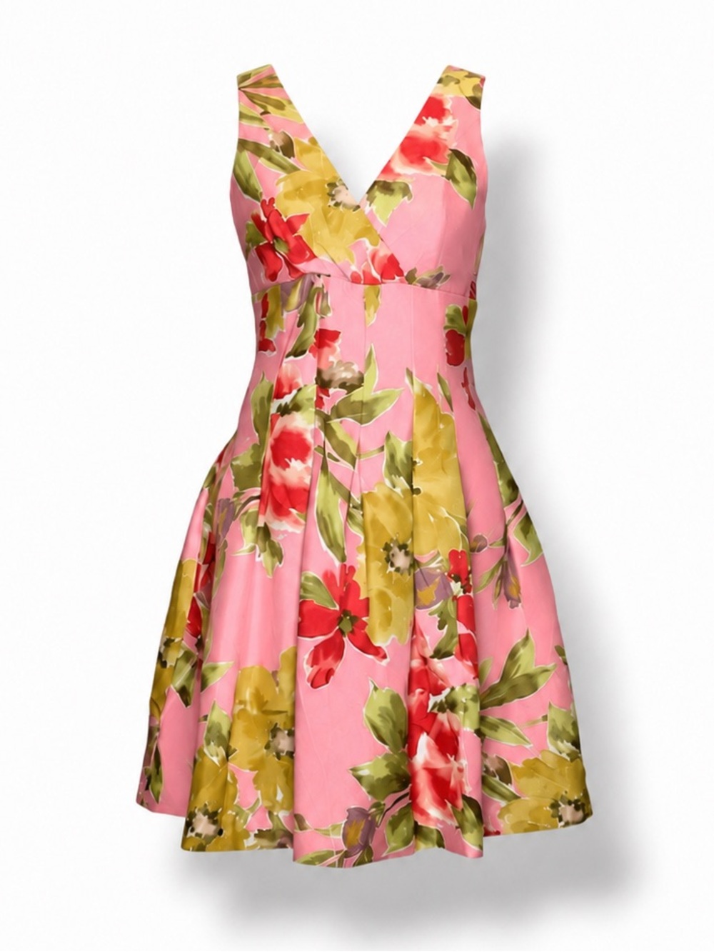 Perceptions Petite Pink Floral Fit & Flare Dress Size 8P